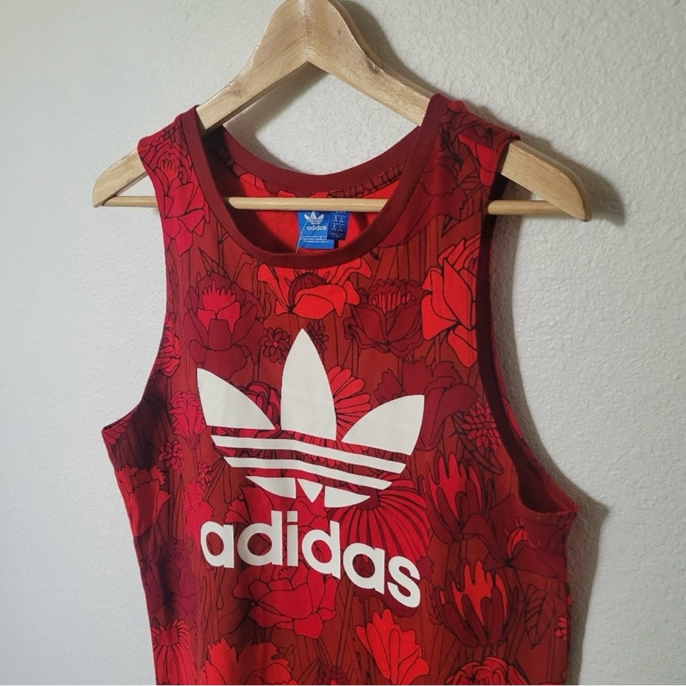 Adidas Originals Trefoil Floral Tank Top Dress - Picture 2 of 7